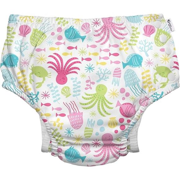 New Green Sprouts Babys 4T Sea Pals Side Snap Reusable Swimsuit Swim Diaper - Picture 1 of 4